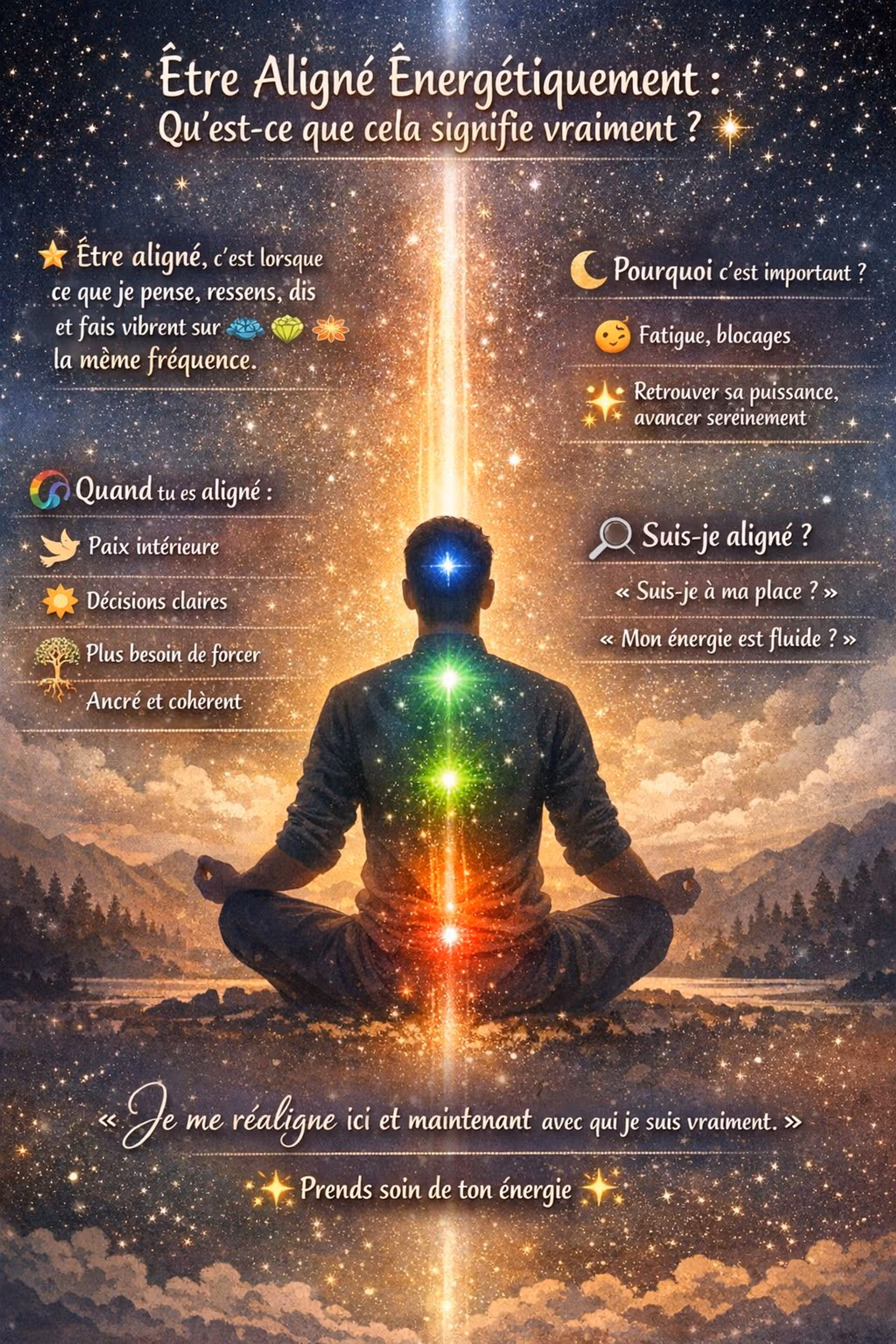 Être aligné énergétiquement : signification, signes et comment retrouver son alignement